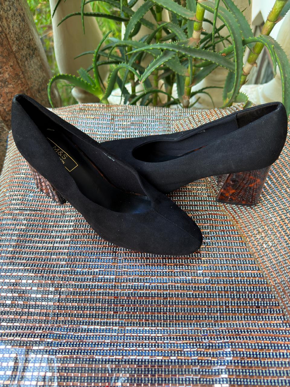 Black Suede Platform Heels