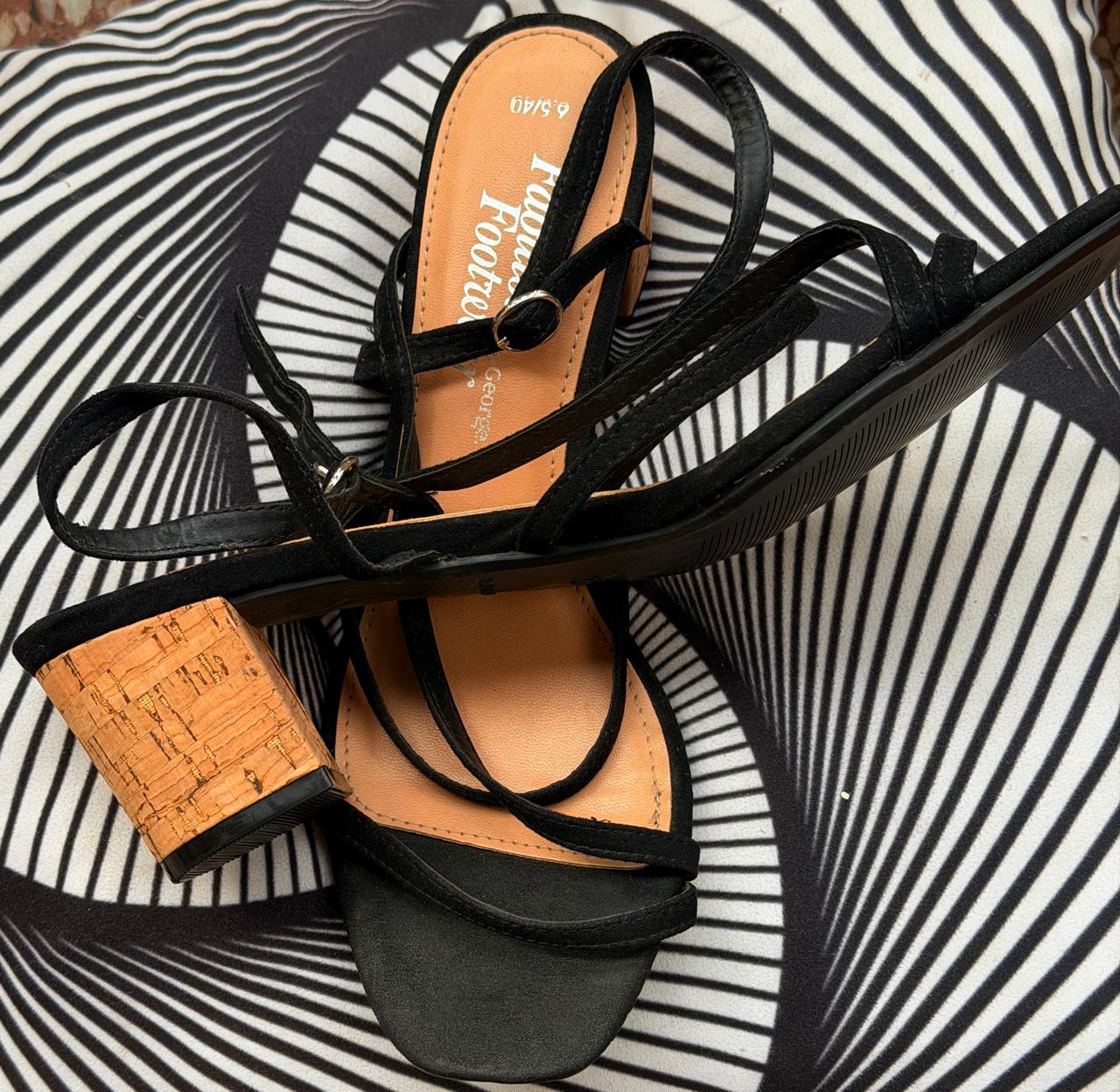 Black Strappy Wedgy Heel (size5.5)